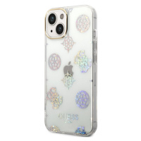 Plastové puzdro Guess na Apple iPhone 14 Plus GUHCP14MHTPPTH Peony Glitter biele