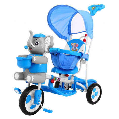 mamido Detská trojkolka slon so zvukovými efektmi modrá