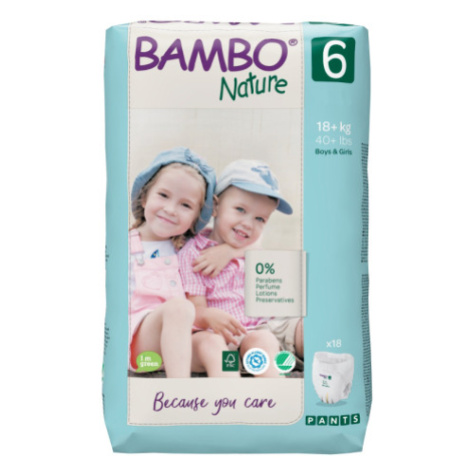 Bambo nature pants 6 detské prírodné plienkové nohavičky15+ kg 18 ks
