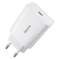 Sieťový nabíjací adaptér 20W, zásuvka USB typu C, rýchle nabíjanie, PD, Baseus Speed Mini, biely