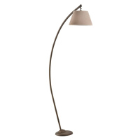 Stojacia lampa Sinea, hnedá/piesok, výška 110 cm, železo, textil