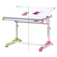 Detský funkčný stôl i curtis - biela (ružová+zelená)