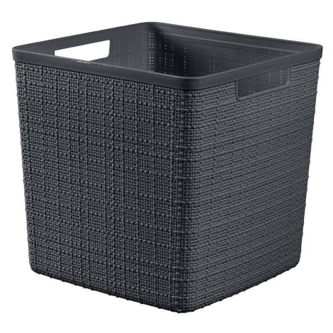 Kôš Curver® JUTE CUBE, 17L, tmavý sivý, 28x28x27 cm