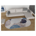 Modro-sivý umývateľný koberec 120x180 cm Oval – Vitaus