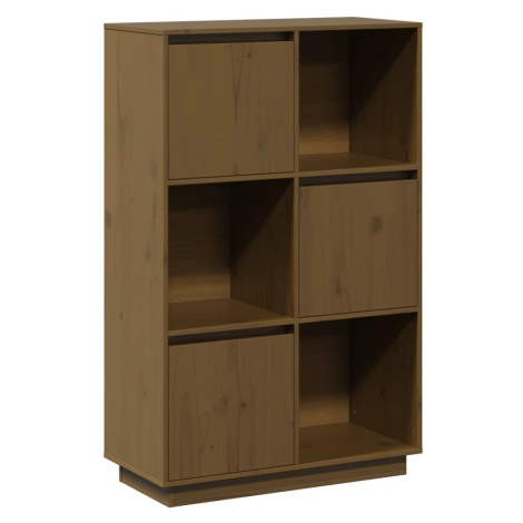 vidaXL Vysoká skrinka medovo-hnedá 74x35x117 cm masívna borovica