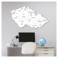 Drevená mapa krajov Česka na stenu