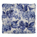 Vankúš na sedenie Linen Square Blue Flowers, šírka 37 cm