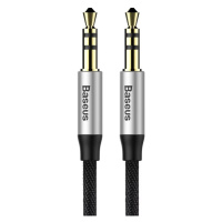 Kábel Baseus Yiven Audio Cable mini jack 3,5mm AUX, 1m (Black+Silver) (6953156257184)