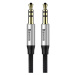 Kábel Baseus Yiven Audio Cable mini jack 3,5mm AUX, 1m (Black+Silver) (6953156257184)