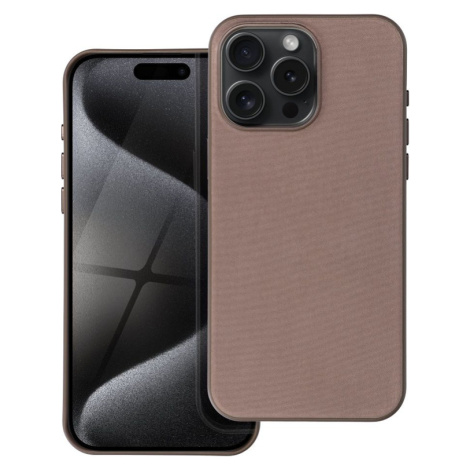 Plastové puzdro na Apple iPhone 12 Pro Woven Mag Cover hnedé