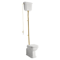 KERASAN - WALDORF WC misa s nádržkou, spodný/zadný odpad, biela-bronz WCSET20-WALDORF