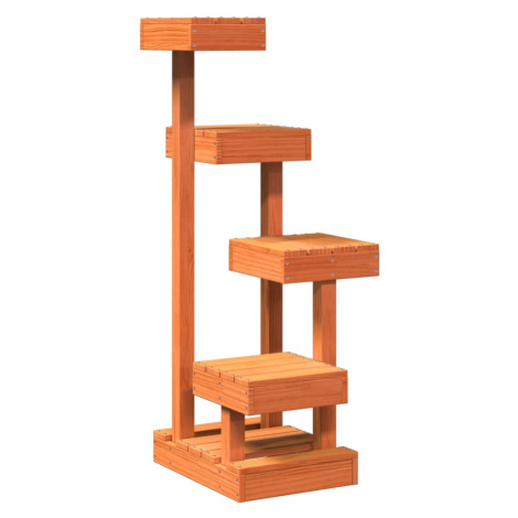 vidaXL Škrabadlo pre mačky voskovohnedé 45,5x49x103cm borovicový masív