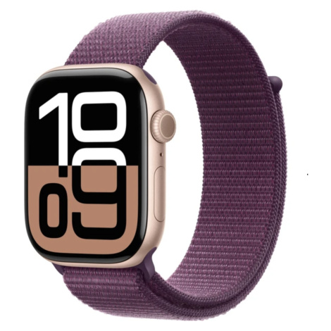 APPLE Watch Series 10 GPS + Cellular 42mm Rose Gold Aluminium Case with Plum Sport Loop