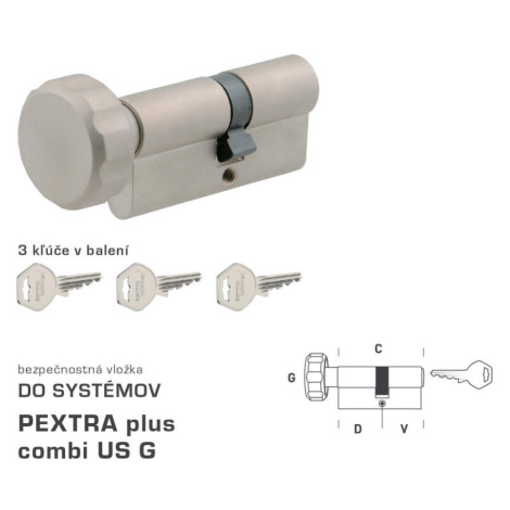 DK - PEXTRA plus combi US G - s gombíkom NIM - nikel matný D 27,5 + V 40 mm