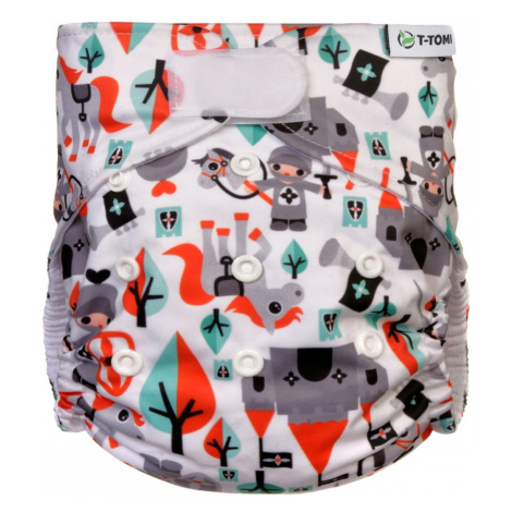 T-TOMI Nohavičková plienka AIO - prebaľovací set suchý zips, rytieri, 3-15 kg