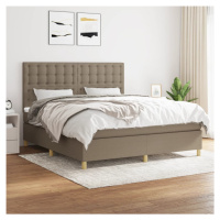 vidaXL Posteľný rám boxspring s matracom sivohned 180x200 cm látka