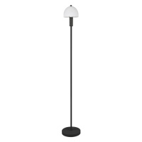 Čierna stojacia lampa so skleneným tienidlom (výška 120 cm) Glenn – Trio