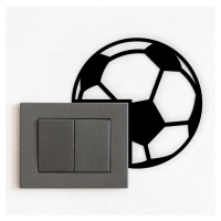Drevená nálepka okolo vypínača - Futbalová lopta, Čierna