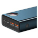 Baseus Adaman Metal Power Banka s digitálnym displejom QC + PD 20000mAh 65W, modrá + USB-A/USB-C