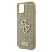 Guess PU Perforated 4G Glitter Metal Logo Zadný Kryt pre iPhone 15 Gold