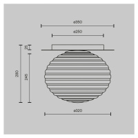 Stropné svietidlo Maytoni Reels, čierna / sivá, Ø 35 cm, sklo