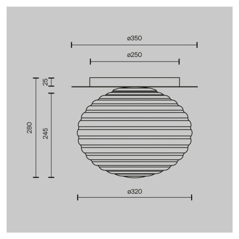 Stropné svietidlo Maytoni Reels, čierna / sivá, Ø 35 cm, sklo