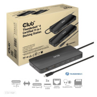 Club3D Dokovacia stanica Thunderbolt 4 certifikovaný 11v1, 3xUSB-C, 3xUSB-A, PD