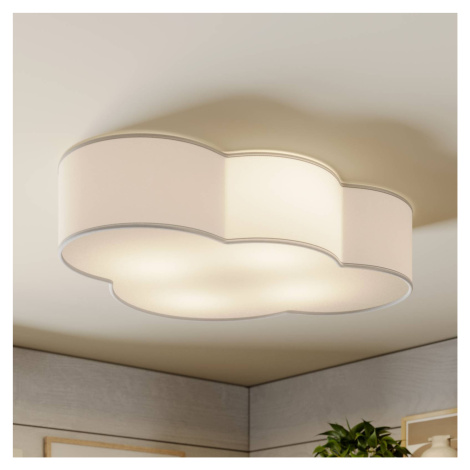 Stropné svietidlo Cloud, biele, textilné, dĺžka 62 cm, E27, 4 svetlá. TK Lighting