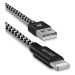 Nabíjací a dátový kábel USB, Lightning, 300 cm, 2100 mA, vzor šnúrky, rýchle nabíjanie, Dux Duci