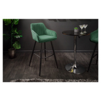 LuxD Dizajnová barová stolička Esmeralda smaragdový zamat