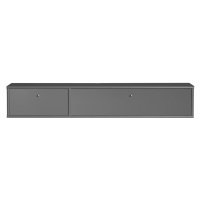 Antracitový TV stolík 136x22 cm Mistral – Hammel Furniture