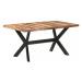 Jedálenský stôl masívne drevo / oceľ Dekorhome 140x70x75 cm,Jedálenský stôl masívne drevo / oceľ