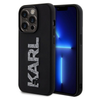 Karl Lagerfeld 3D Rubber Glitter Logo Karl Zadný Kryt pre iPhone 15 Pro Max Black