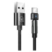 Nabíjací a dátový kábel USB, USB Type-C, 100 cm, 2000 mA, 180° otočná hlavica, LED, vzor šnúrky,