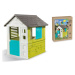 Smoby domček Pretty Blue modro-zelený s UV filtrom a 3 oknami, 2 žalúzie a 2 posuvné okenice 810