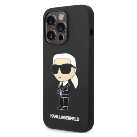 Silikónové puzdro Karl Lagerfeld na Apple iPhone 14 Pro Max KLHCP14XSNIKBCK Liquid Silicone Ikon