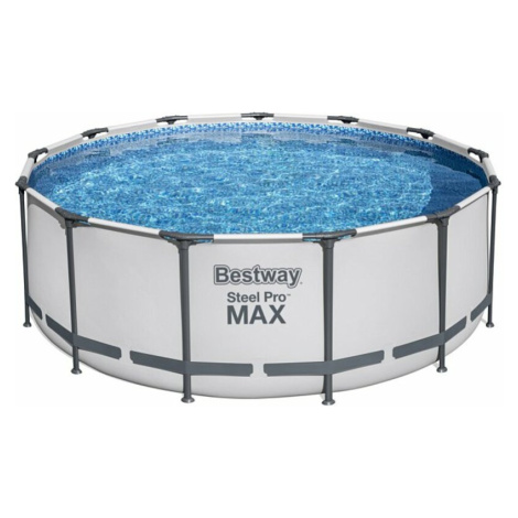 Nadzemný bazén Steel Pro MAX sivý, kartušová filtrácia, schodíky, plachta, 3,96m x 1,22m Bestway