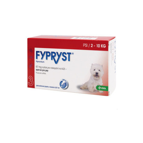 Fypryst Spot-on Dog S sol 1x0,67ml (2-10kg) 2 + 1 zadarmo KRKA