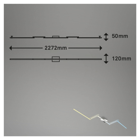 Stropné svietidlo LED B smart, stmievateľné CCT, 227 x 12 cm Briloner