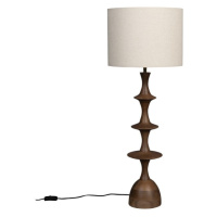 Hnedo-krémová stolová lampa s textilným tienidlom (výška 90 cm) Cath – Dutchbone