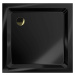 MEXEN/S - Flat sprchová vanička štvorcová slim 90 x 90, černá + zlatý sifón 40709090G