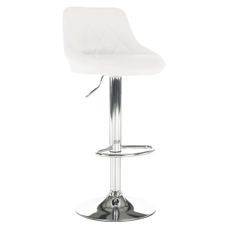 Barová stolička, biela ekokoža/chrómová, MARID Tempo Kondela