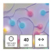 LED svetelná cherry reťaz – guličky 2,5cm, 4m, vonkajšia aj vnútorná, multicolor, časovač