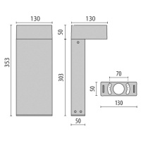 Sivé LED osvetlenie soklov Mimik 10 Post 300 4 000K