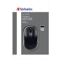 Myš bezdrôtová, Verbatim Go Nano 49042, čierna, optická, 1600DPI