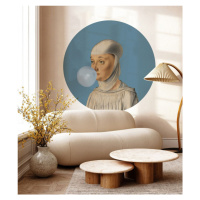 WALLCOLORS Dots Woman with Bubble Gum Blue - tapeta POVRCH: Prowall Canvas