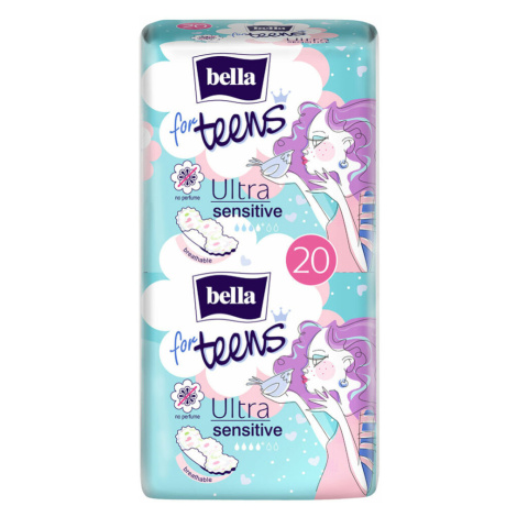 BELLA For Teens Ultra Sensitive Hygienické vložky s krídielkami 20 ks