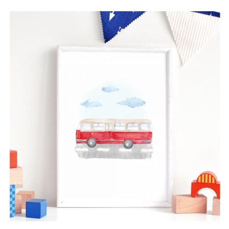 Detský plagát s motívom autobusu do detskej izby