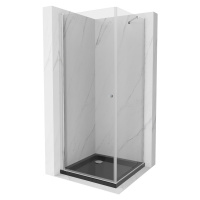 MEXEN/S - Pretória sprchovací kút 80x80, transparent, chróm + sprchová vanička vrátane sifónu 85