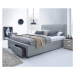 HALMAR Modena 160 čalúnená manželská posteľ s roštom sivá